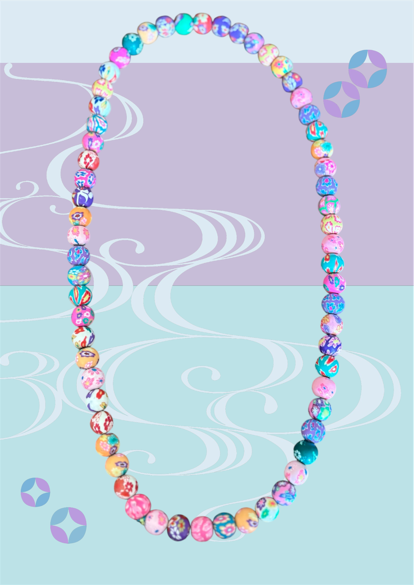 Handmade Elastic Necklace & Multicolor Earrings Set