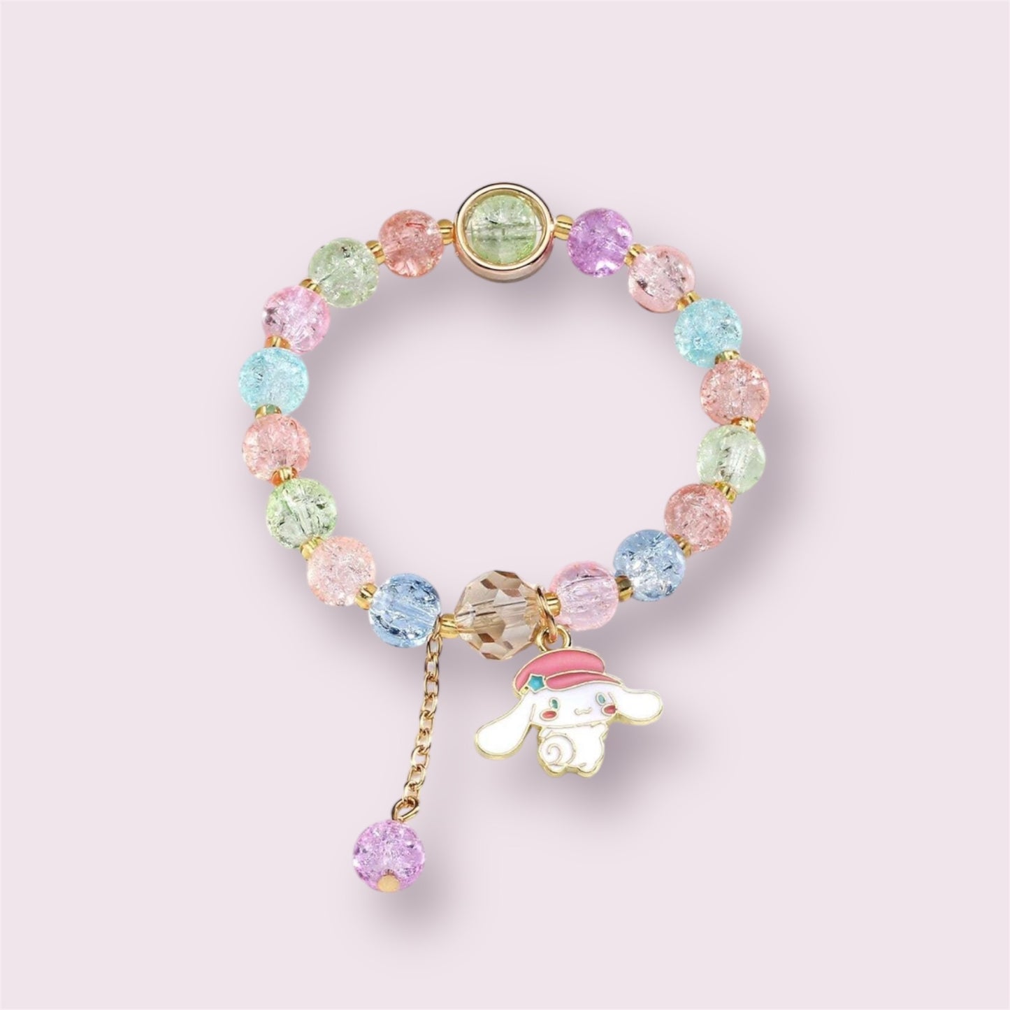 Sanrio Cinnamoroll Beaded Pendant Elastic Bracelet For Teen & Women