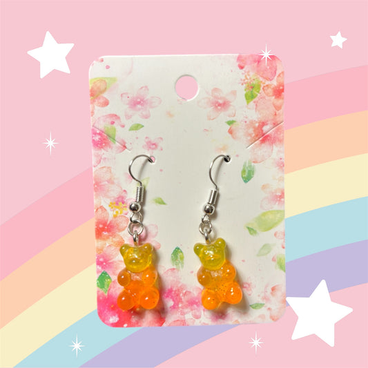 Orange Bear Earrings