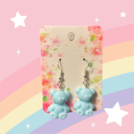 Blue Candy Bear Earrings