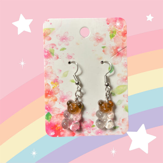 Brown Candy Bear Earrings