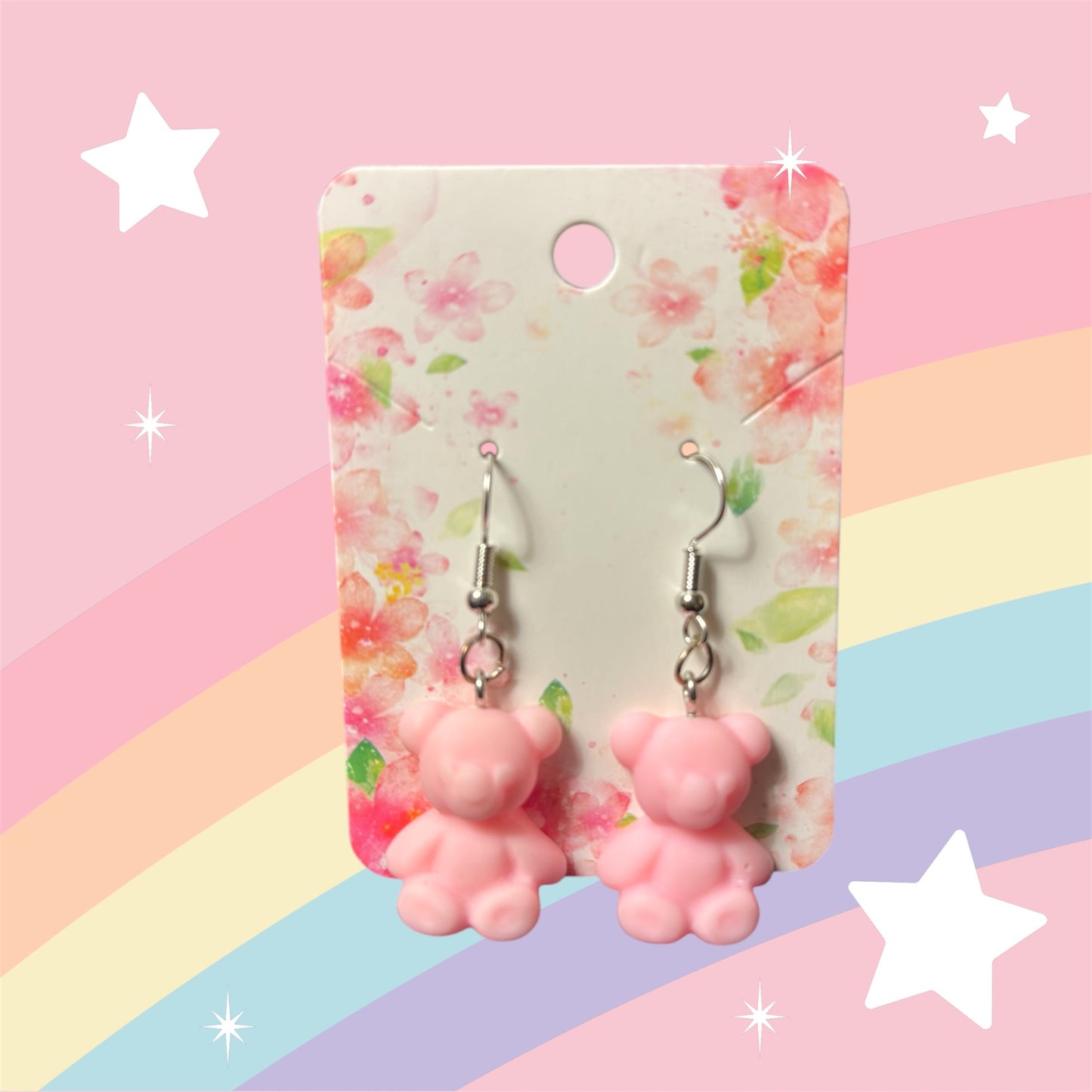 Pink Candy Bear Earrings