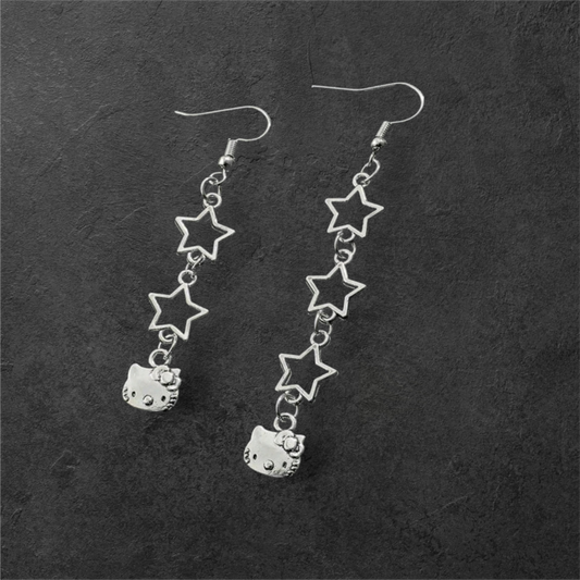 Sanrio Hello Kitty Sweet Stars Dangle Earrings For Girls & Women