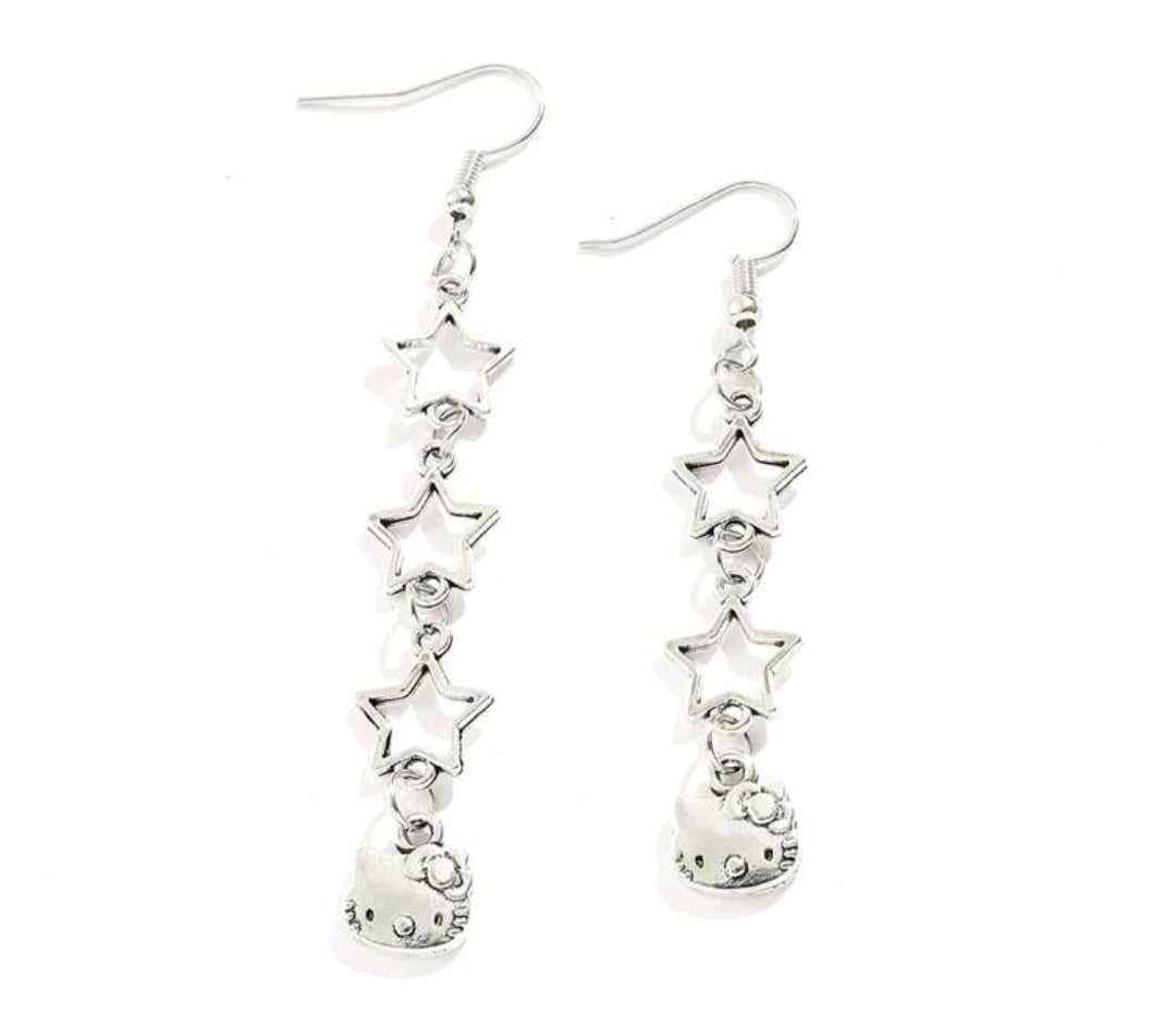 Sanrio Hello Kitty Sweet Stars Dangle Earrings For Girls & Women